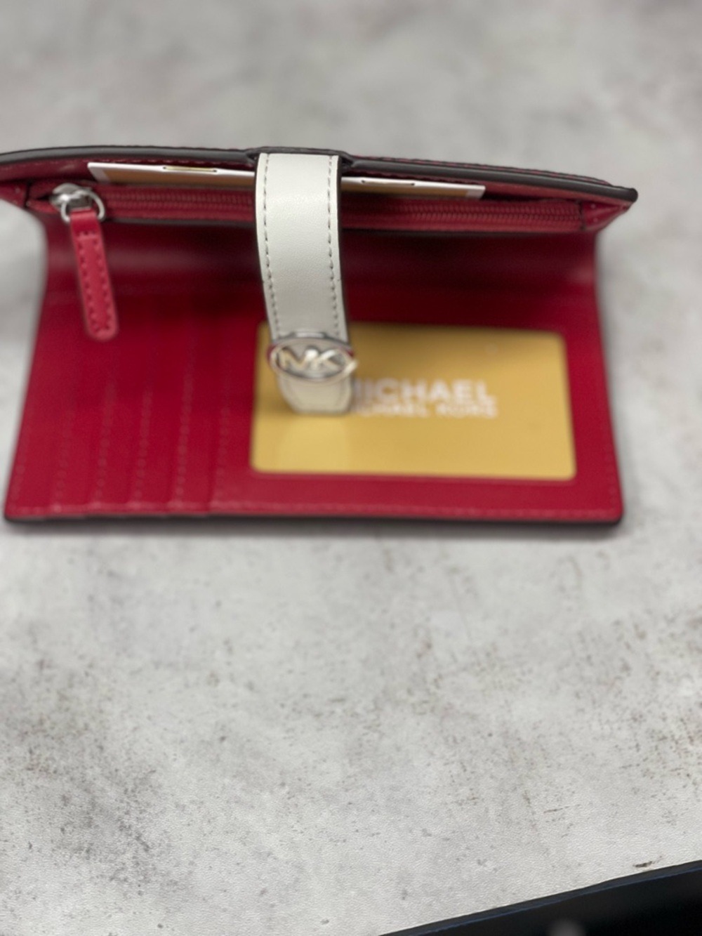 Michael Kors Marilyn Tote & Matching Wallet MK Logo Dark Raspberry - Picture 9 of 16